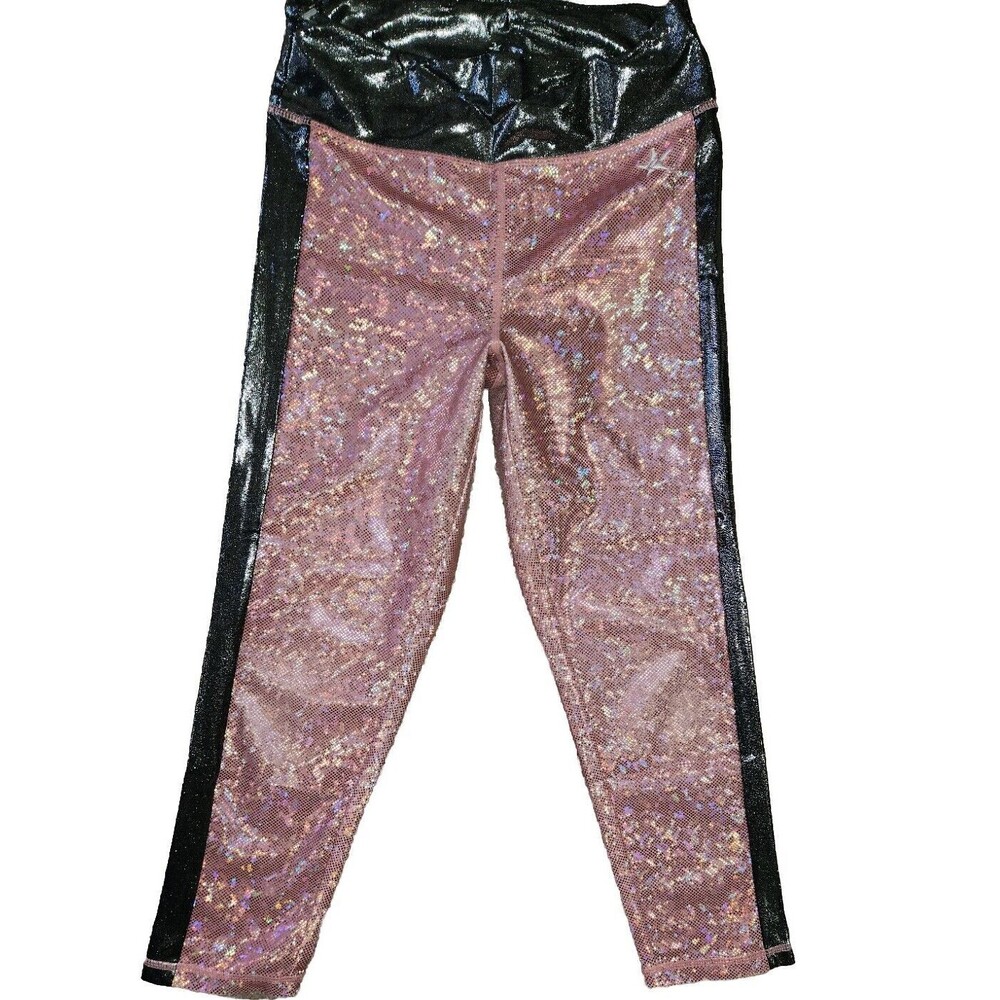 Rebel Athletics Stretch Capri Legging Pink/Black Pants Youth XS YXS